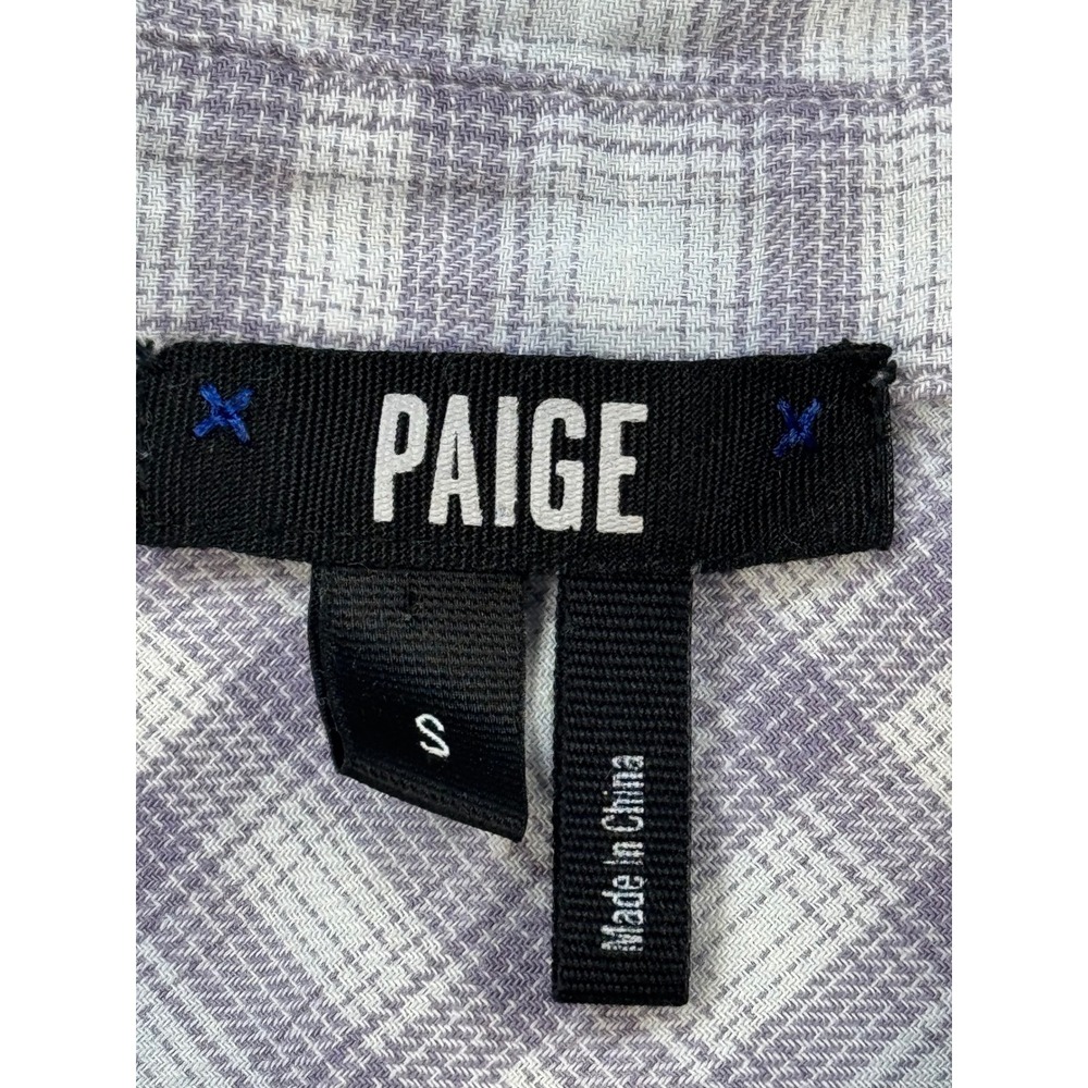 PAIGE Women's‎ Plaid Button Down Shirt Long Sleeve Casual Cotton Top Small - Picture 3 of 8